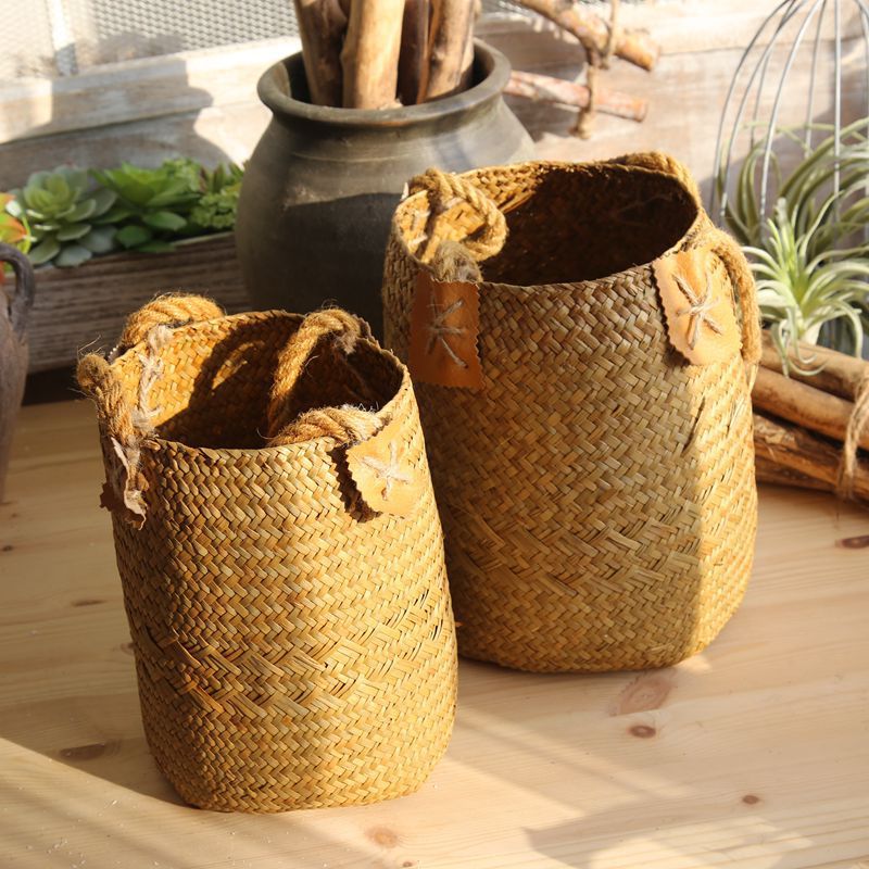 Natural grass storage basket eco-friendly home decor
