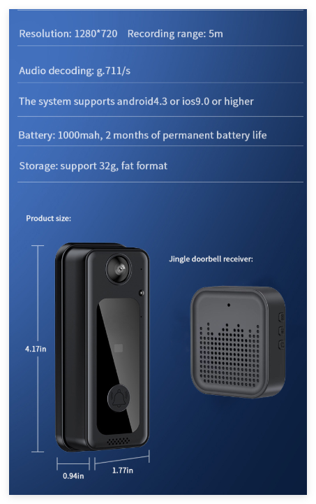 Smart doorbell rechargeable battery and components